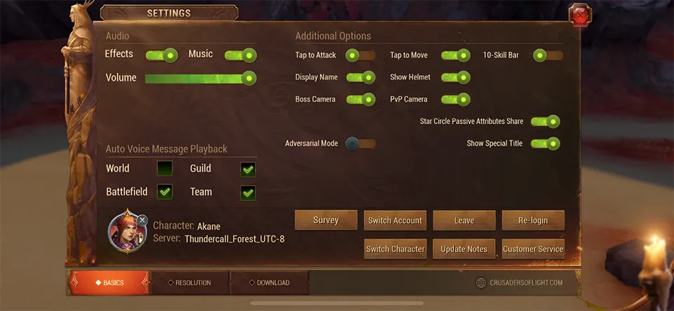 Settings UI
