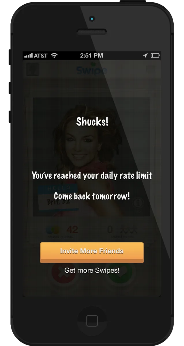 Swipe limit alert
